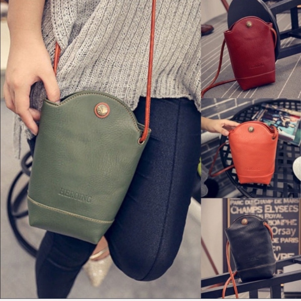 Crossbody green red shoulder purse bag
